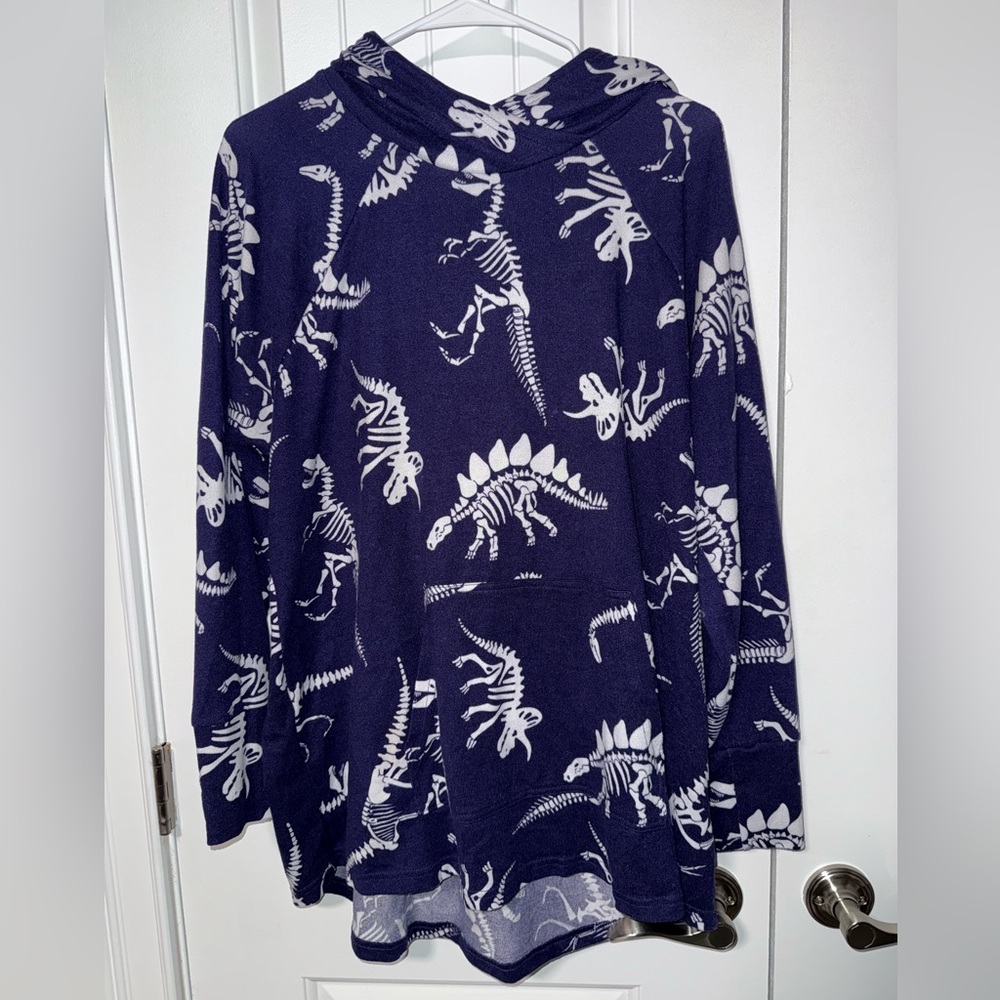 LuLaRoe Amber Dinosaur Skeleton Hoodie